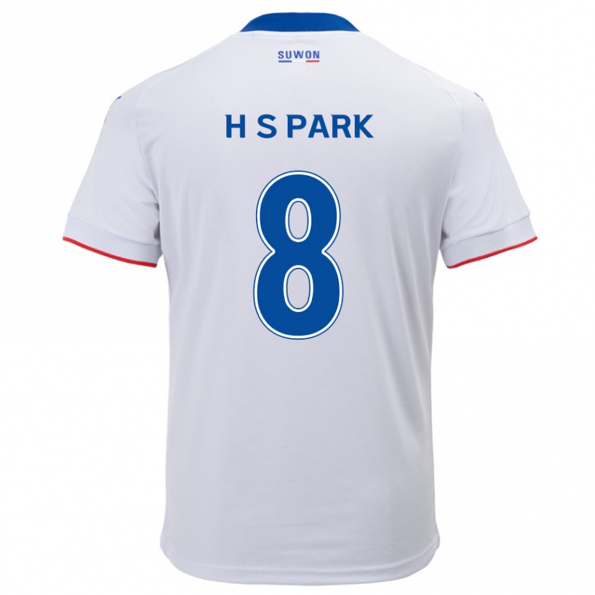 Férfi Labdarúgás Sang-Hyeok Park #8 Fehér Kék Idegenbeli Jersey 2024/25 Mez Póló Ing