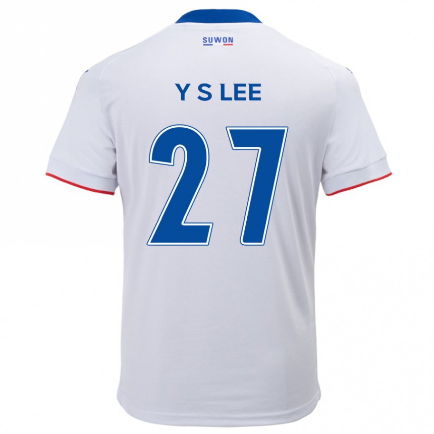 Férfi Labdarúgás Shi-Yeong Lee #27 Fehér Kék Idegenbeli Jersey 2024/25 Mez Póló Ing