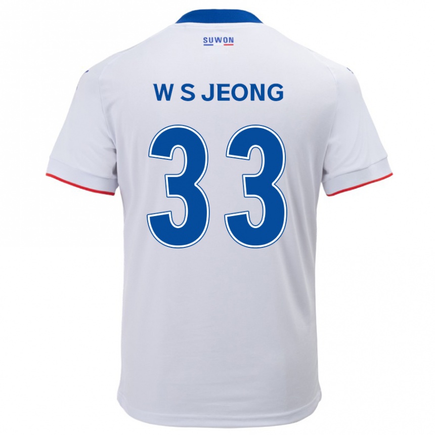 Férfi Labdarúgás Seo-Woo Jeong #33 Fehér Kék Idegenbeli Jersey 2024/25 Mez Póló Ing