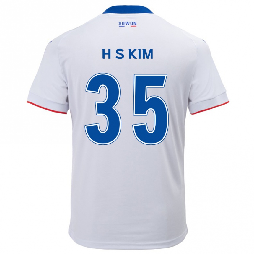 Férfi Labdarúgás Seung-Hyun Kim #35 Fehér Kék Idegenbeli Jersey 2024/25 Mez Póló Ing