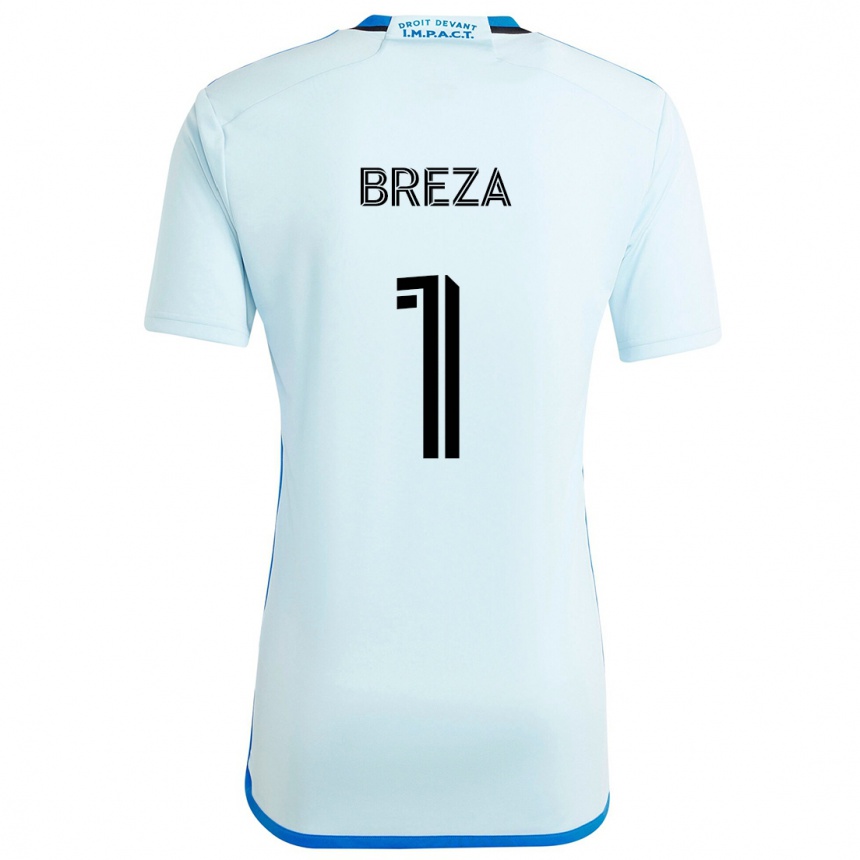 Férfi Labdarúgás Sebastian Breza #1 Jégkék Idegenbeli Jersey 2024/25 Mez Póló Ing