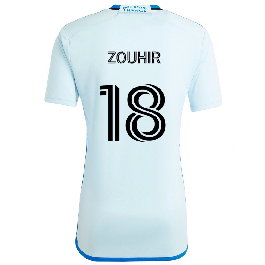 Férfi Labdarúgás Rida Zouhir #18 Jégkék Idegenbeli Jersey 2024/25 Mez Póló Ing