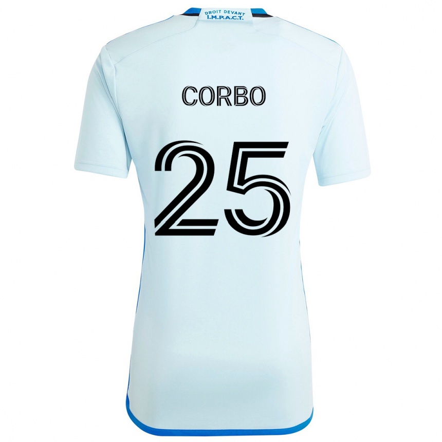 Férfi Labdarúgás Gabriele Corbo #25 Jégkék Idegenbeli Jersey 2024/25 Mez Póló Ing