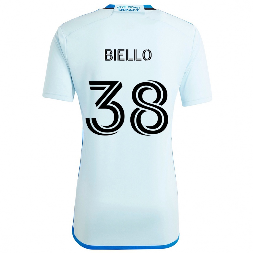 Férfi Labdarúgás Alessandro Biello #38 Jégkék Idegenbeli Jersey 2024/25 Mez Póló Ing