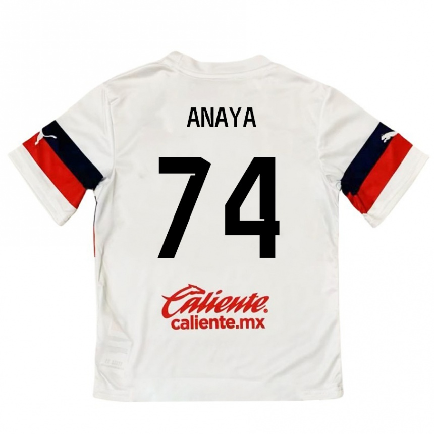 Férfi Labdarúgás Mario Anaya #74 Fehér Piros Idegenbeli Jersey 2024/25 Mez Póló Ing