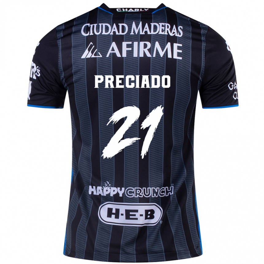 Férfi Labdarúgás Ayrton Preciado #21 Fehér Fekete Idegenbeli Jersey 2024/25 Mez Póló Ing