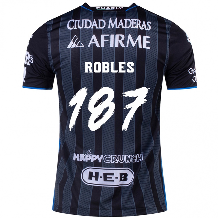 Férfi Labdarúgás Juan Robles #187 Fehér Fekete Idegenbeli Jersey 2024/25 Mez Póló Ing