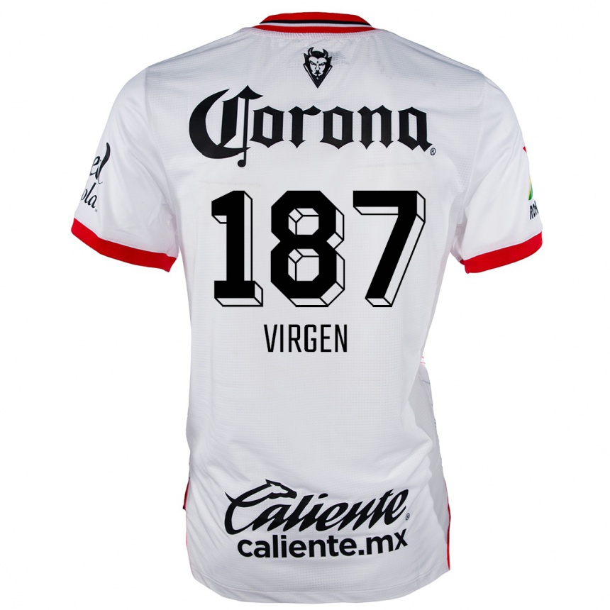 Férfi Labdarúgás Oswaldo Virgen #187 Fehér Piros Idegenbeli Jersey 2024/25 Mez Póló Ing