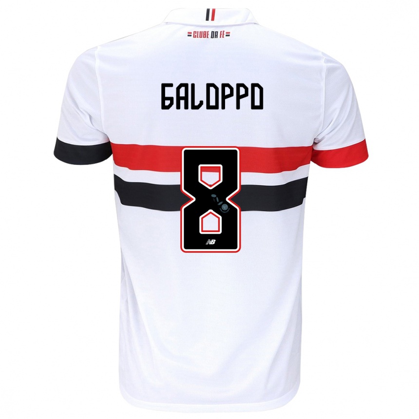 Női Labdarúgás Giuliano Galoppo #8 Fehér Piros Fekete Hazai Jersey 2024/25 Mez Póló Ing