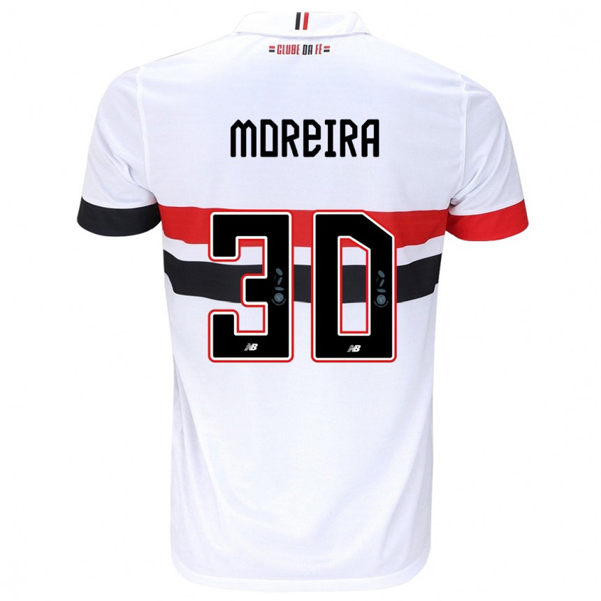 Női Labdarúgás João Moreira #30 Fehér Piros Fekete Hazai Jersey 2024/25 Mez Póló Ing