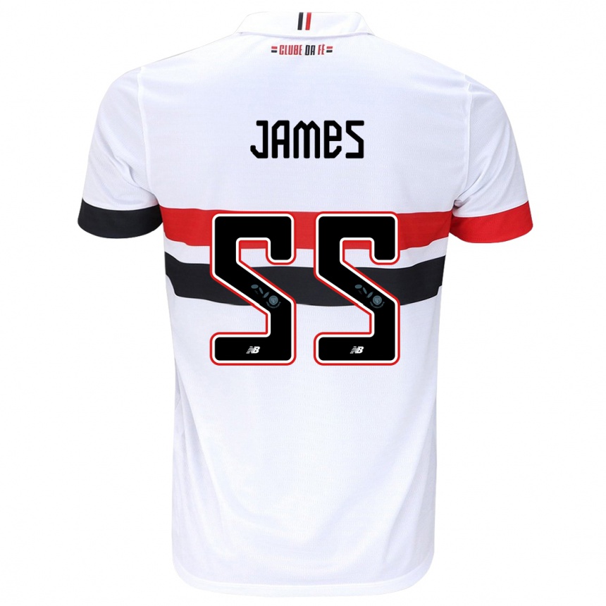 Női Labdarúgás James Rodríguez #55 Fehér Piros Fekete Hazai Jersey 2024/25 Mez Póló Ing