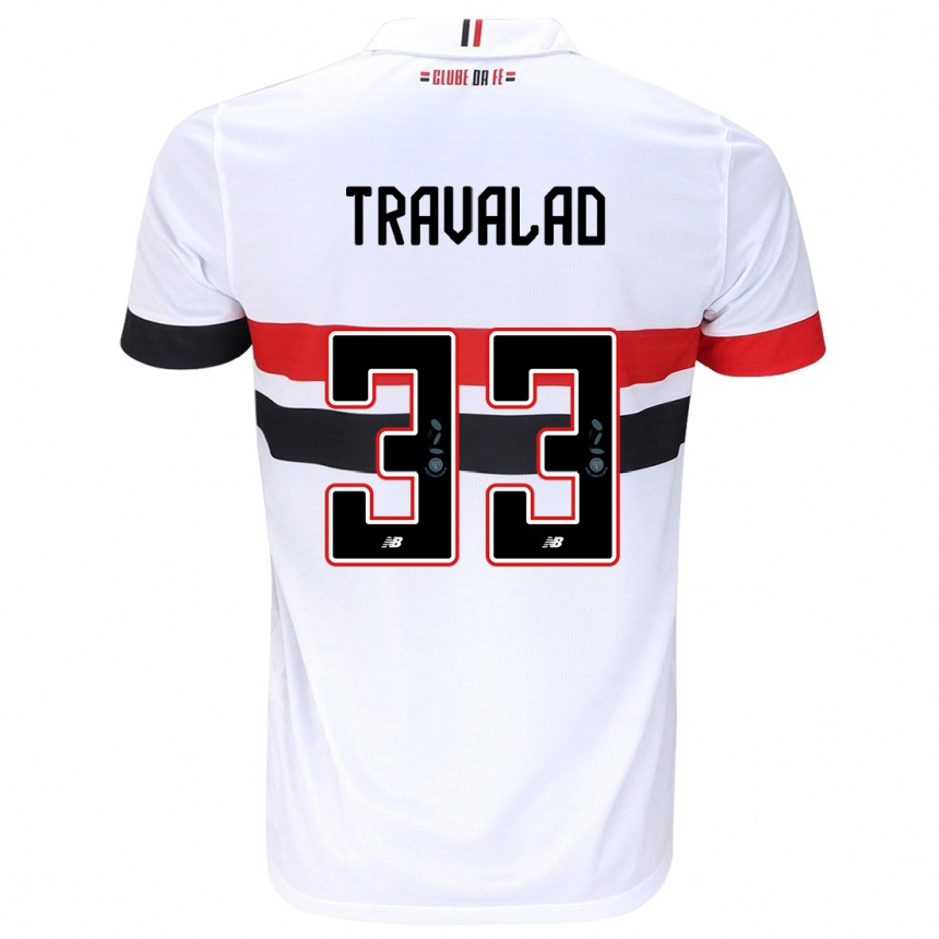 Női Labdarúgás Rafa Travalão #33 Fehér Piros Fekete Hazai Jersey 2024/25 Mez Póló Ing