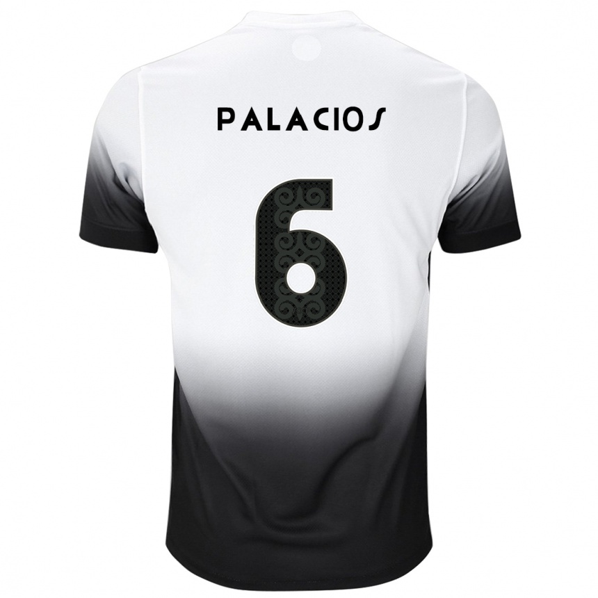 Női Labdarúgás Diego Palacios #6 Fehér Fekete Hazai Jersey 2024/25 Mez Póló Ing