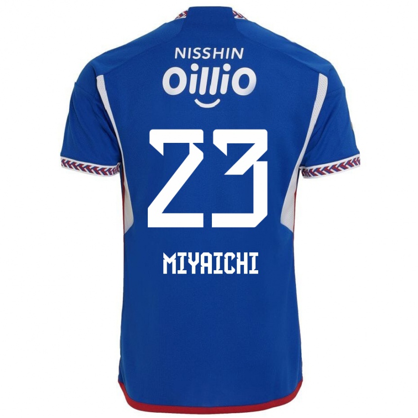 Női Labdarúgás Ryo Miyaichi #23 Kék Fehér Piros Hazai Jersey 2024/25 Mez Póló Ing