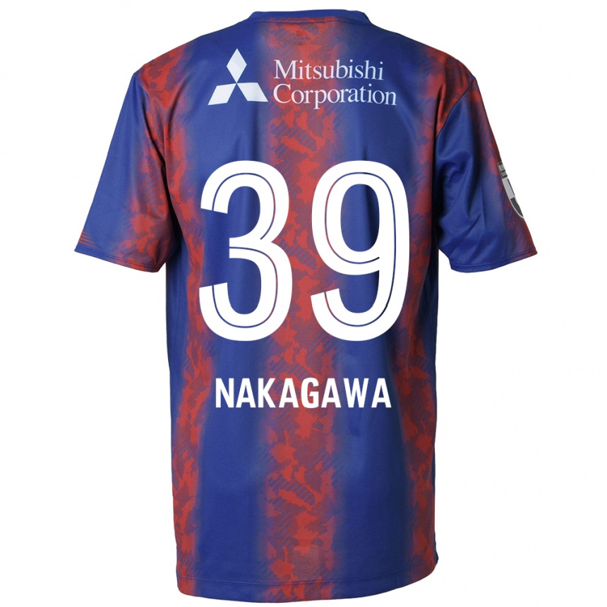 Női Labdarúgás Teruhito Nakagawa #39 Kék Piros Hazai Jersey 2024/25 Mez Póló Ing