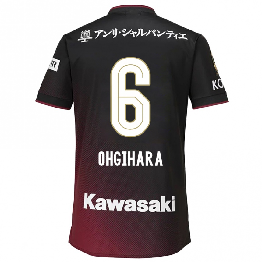 Női Labdarúgás Takahiro Ogihara #6 Fekete Piros Hazai Jersey 2024/25 Mez Póló Ing