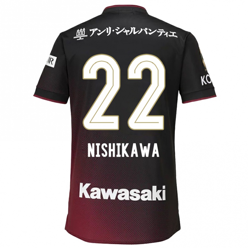 Női Labdarúgás Aiku Nishikawa #22 Fekete Piros Hazai Jersey 2024/25 Mez Póló Ing