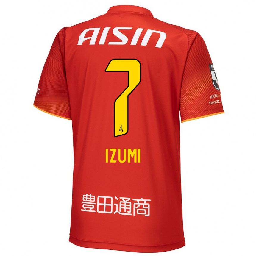 Női Labdarúgás Ryuji Izumi #7 Piros Fehér Sárga Hazai Jersey 2024/25 Mez Póló Ing