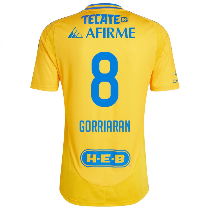 Női Labdarúgás Fernando Gorriarán #8 Arany Sárga Hazai Jersey 2024/25 Mez Póló Ing