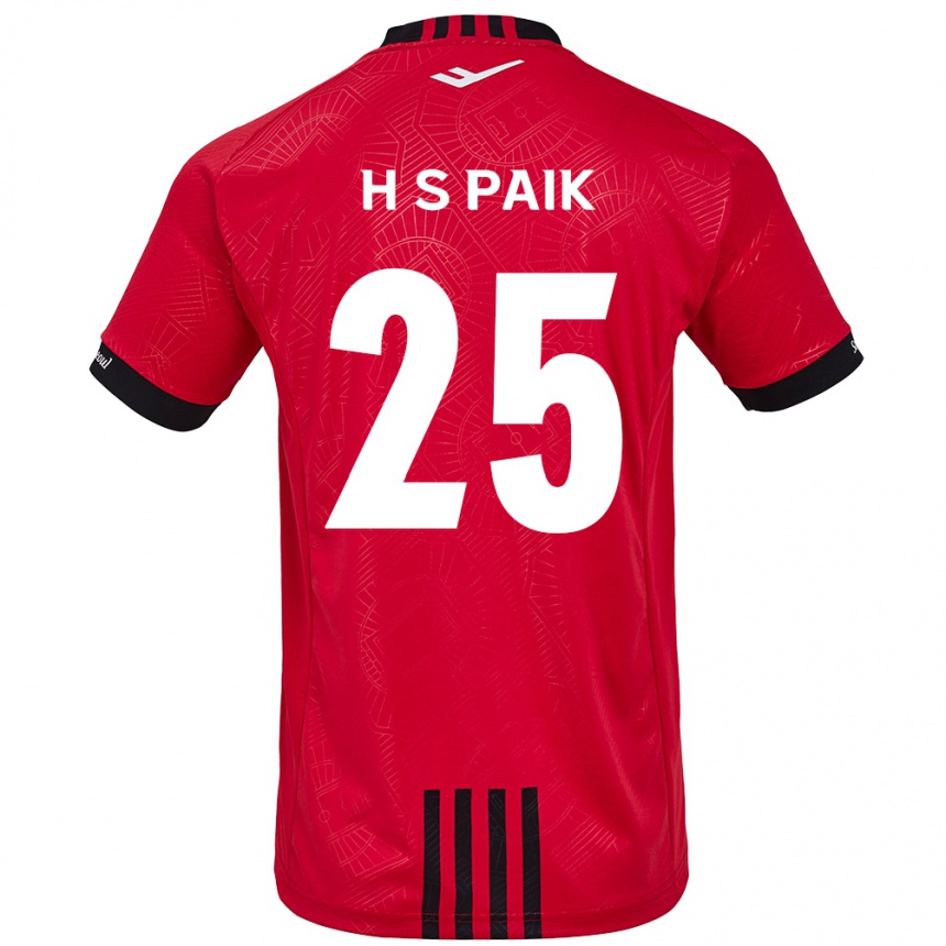 Női Labdarúgás Sang-Hoon Paik #25 Piros Fekete Hazai Jersey 2024/25 Mez Póló Ing