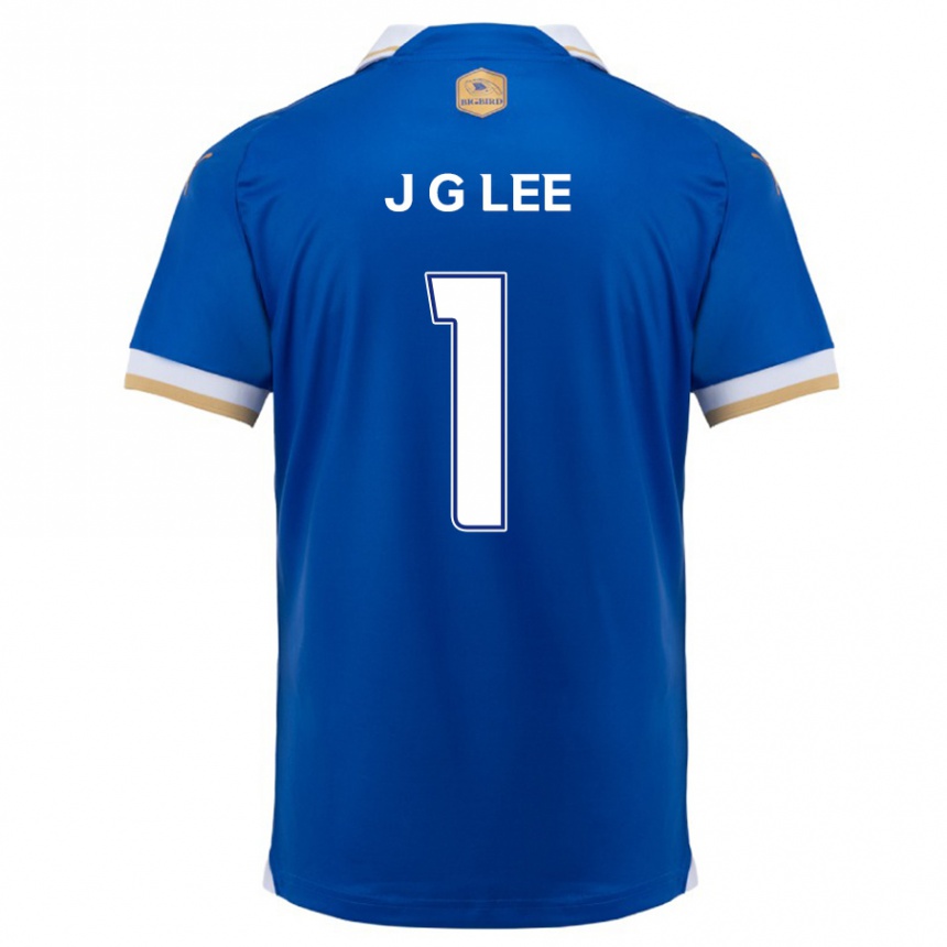 Női Labdarúgás Gyeong-Jun Lee #1 Kék Fehér Hazai Jersey 2024/25 Mez Póló Ing