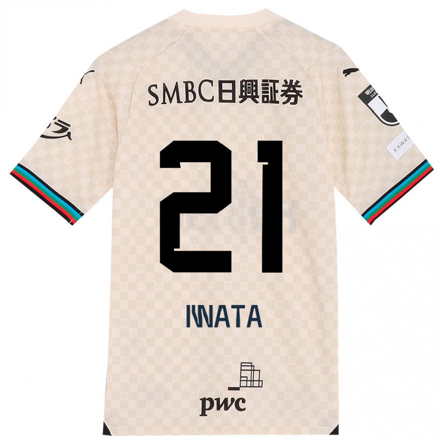 Női Labdarúgás Kantaro Iwata #21 Fehér Szürke Idegenbeli Jersey 2024/25 Mez Póló Ing