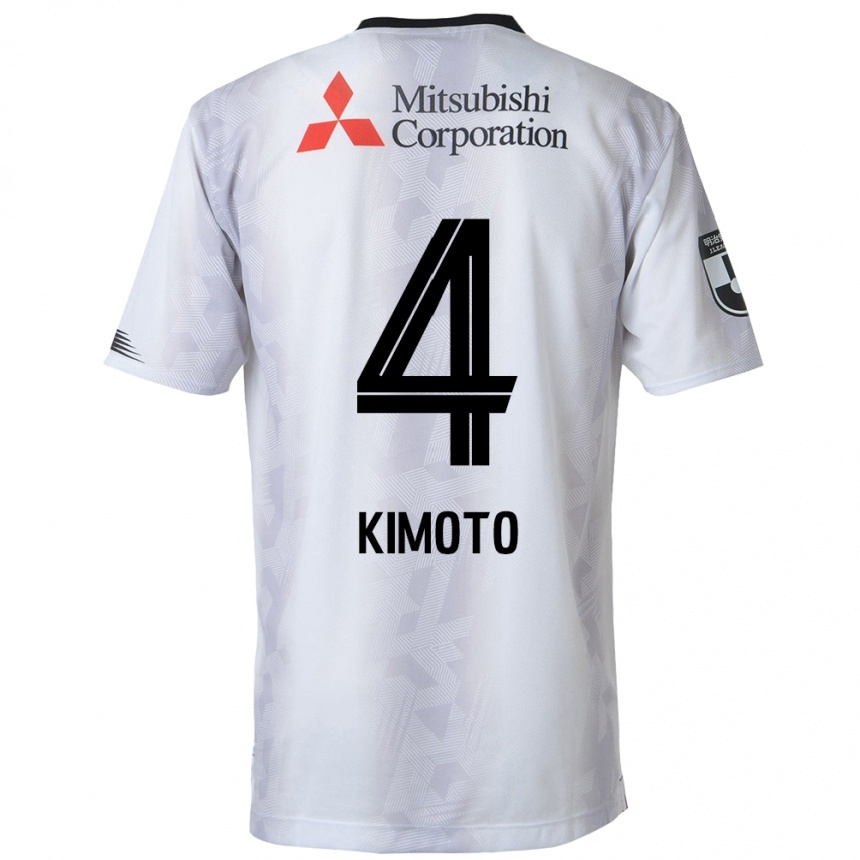 Női Labdarúgás Yasuki Kimoto #4 Fehér Fekete Idegenbeli Jersey 2024/25 Mez Póló Ing