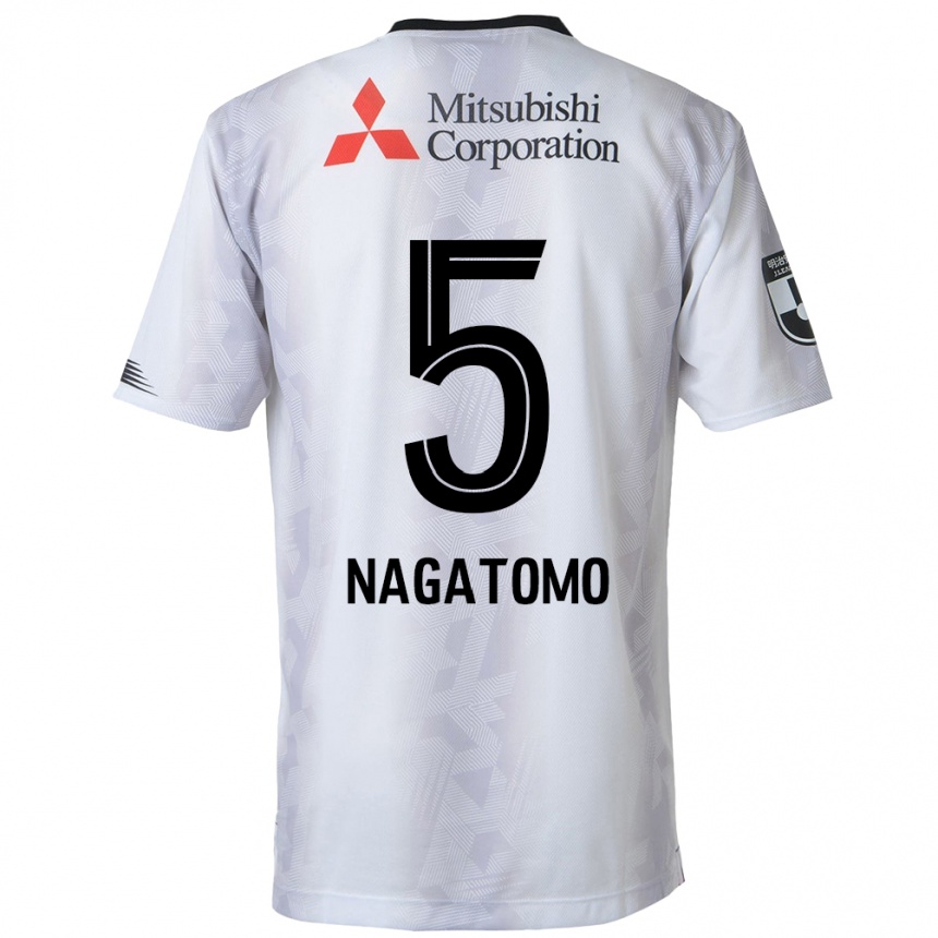 Női Labdarúgás Yuto Nagatomo #5 Fehér Fekete Idegenbeli Jersey 2024/25 Mez Póló Ing