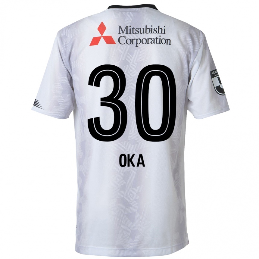 Női Labdarúgás Teppei Oka #30 Fehér Fekete Idegenbeli Jersey 2024/25 Mez Póló Ing