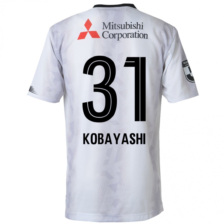 Női Labdarúgás Masataka Kobayashi #31 Fehér Fekete Idegenbeli Jersey 2024/25 Mez Póló Ing