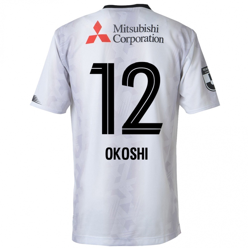 Női Labdarúgás Yutaha Okoshi #12 Fehér Fekete Idegenbeli Jersey 2024/25 Mez Póló Ing