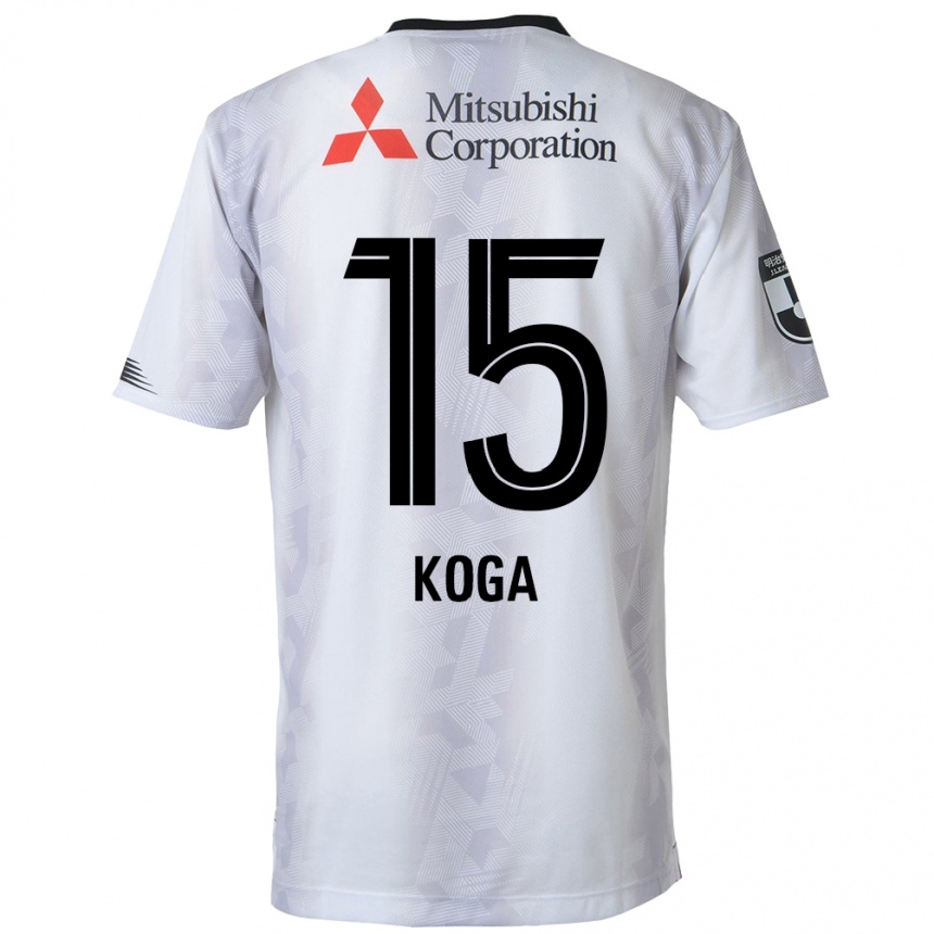 Női Labdarúgás Shun Koga #15 Fehér Fekete Idegenbeli Jersey 2024/25 Mez Póló Ing