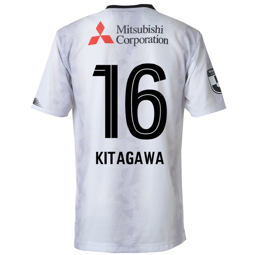 Női Labdarúgás Rento Kitagawa #16 Fehér Fekete Idegenbeli Jersey 2024/25 Mez Póló Ing