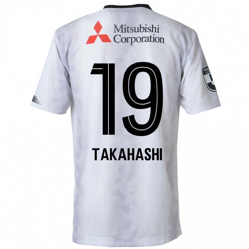 Női Labdarúgás Yuya Takahashi #19 Fehér Fekete Idegenbeli Jersey 2024/25 Mez Póló Ing