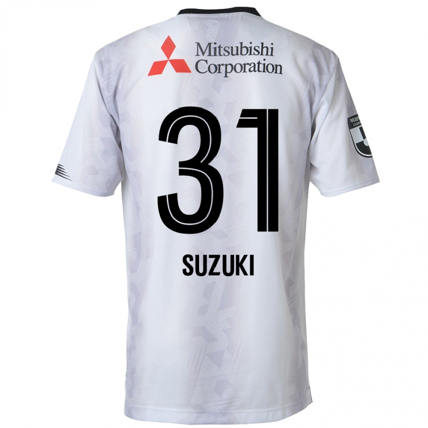 Női Labdarúgás Kaede Suzuki #31 Fehér Fekete Idegenbeli Jersey 2024/25 Mez Póló Ing