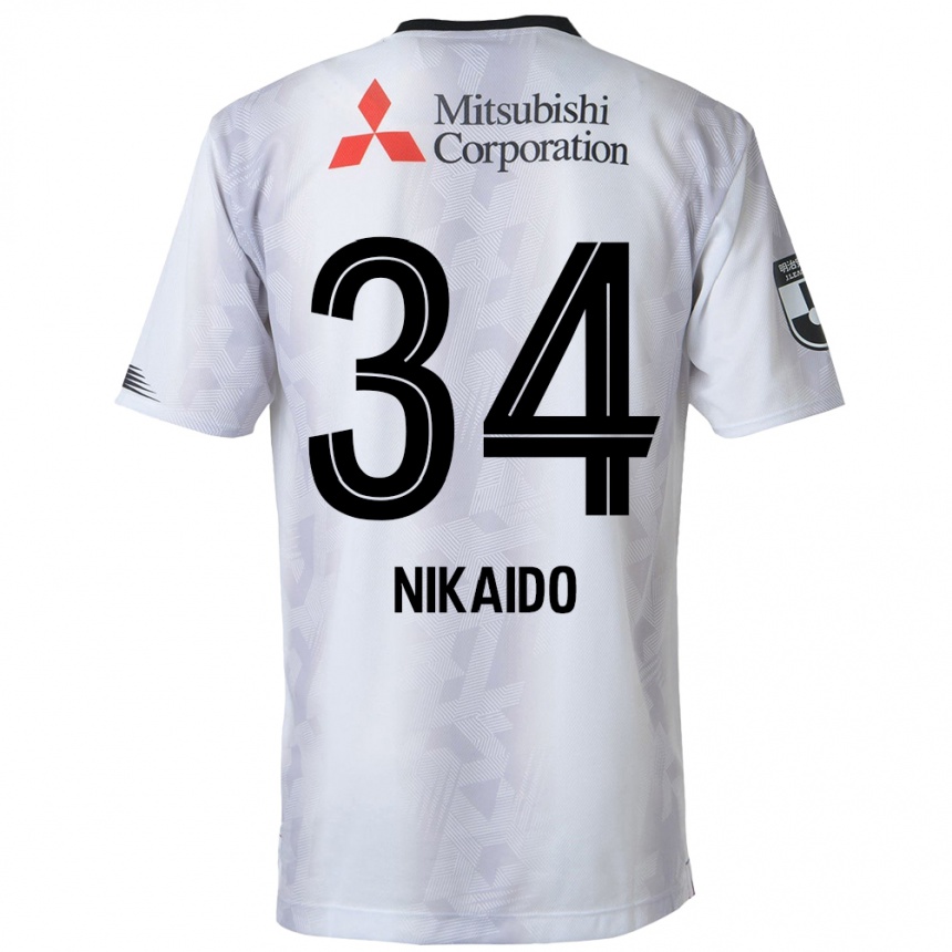 Női Labdarúgás Rintaro Nikaido #34 Fehér Fekete Idegenbeli Jersey 2024/25 Mez Póló Ing