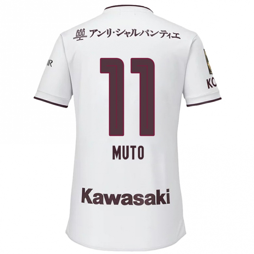 Női Labdarúgás Yoshinori Muto #11 Fehér Piros Idegenbeli Jersey 2024/25 Mez Póló Ing