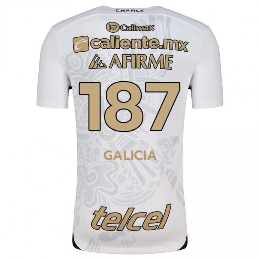 Női Labdarúgás Carlos Galicia #187 Fehér Fekete Idegenbeli Jersey 2024/25 Mez Póló Ing