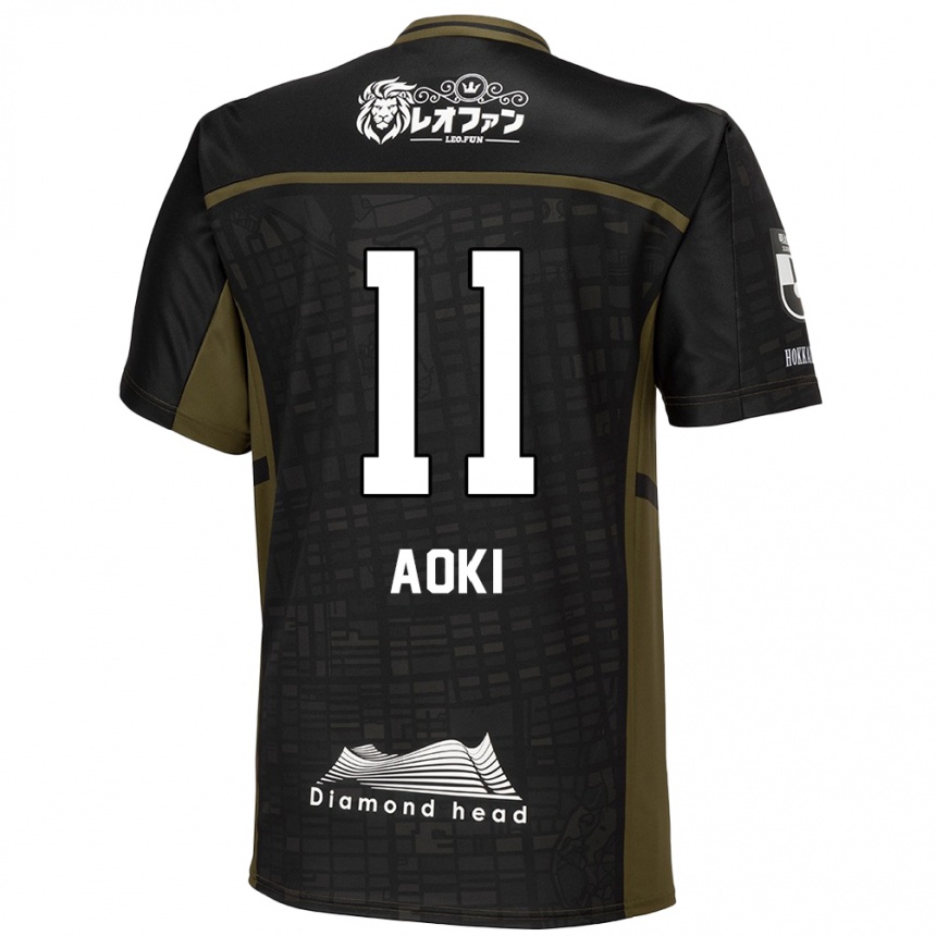 Női Labdarúgás Ryota Aoki #11 Fekete Zöld Idegenbeli Jersey 2024/25 Mez Póló Ing