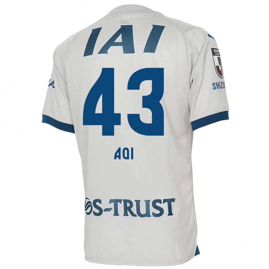 Női Labdarúgás Aoi Ando #43 Fehér Kék Idegenbeli Jersey 2024/25 Mez Póló Ing