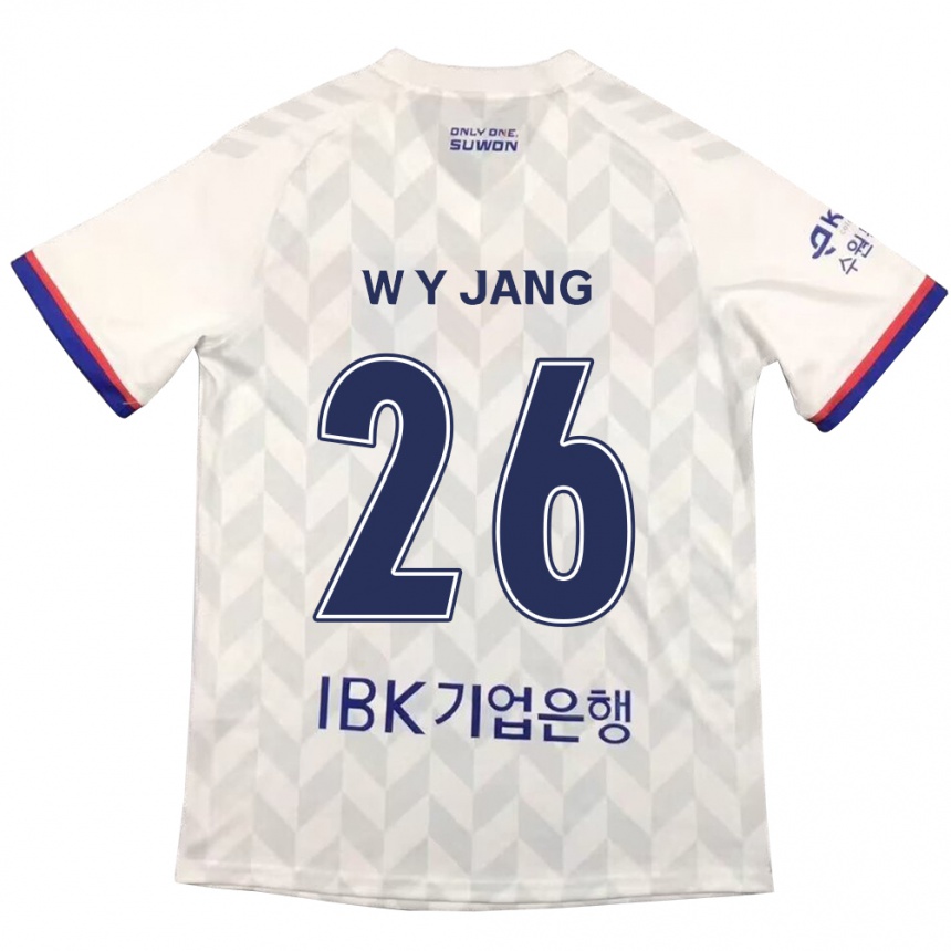 Női Labdarúgás Young-Woo Jang #26 Fehér Kék Idegenbeli Jersey 2024/25 Mez Póló Ing