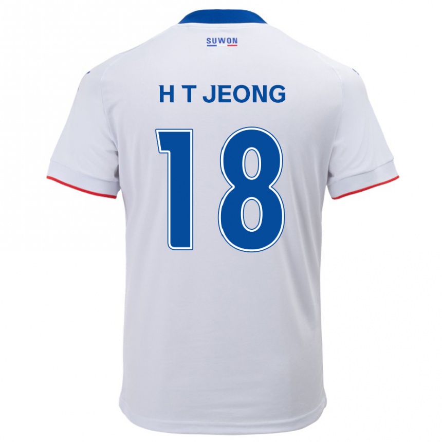 Női Labdarúgás Tae-Hwan Jeong #18 Fehér Kék Idegenbeli Jersey 2024/25 Mez Póló Ing