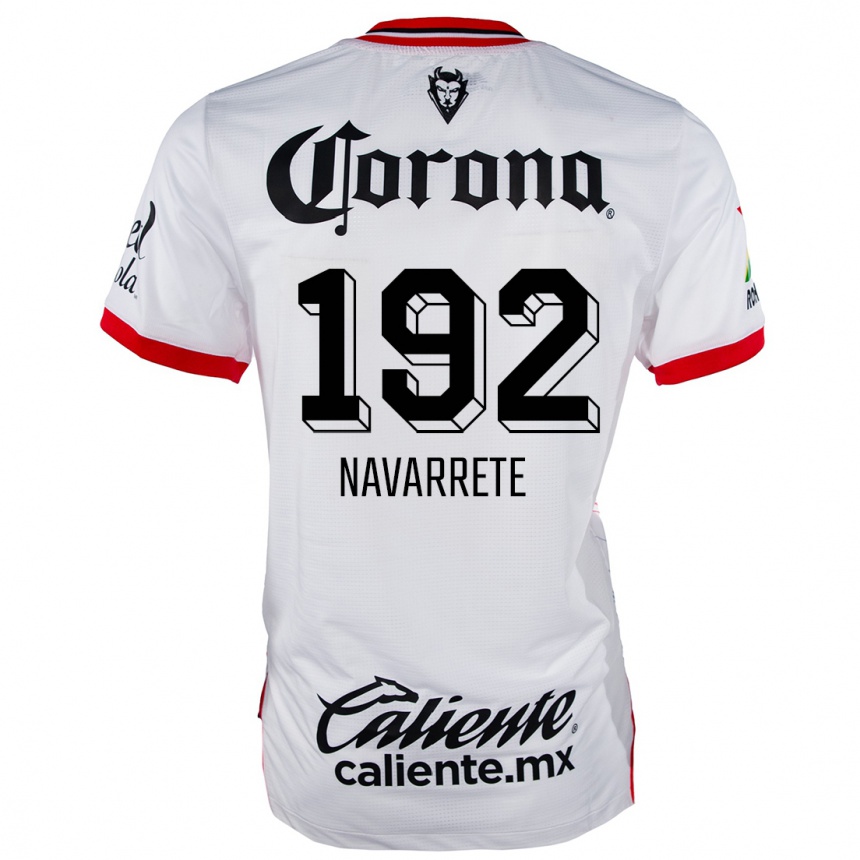 Női Labdarúgás Luis Navarrete #192 Fehér Piros Idegenbeli Jersey 2024/25 Mez Póló Ing