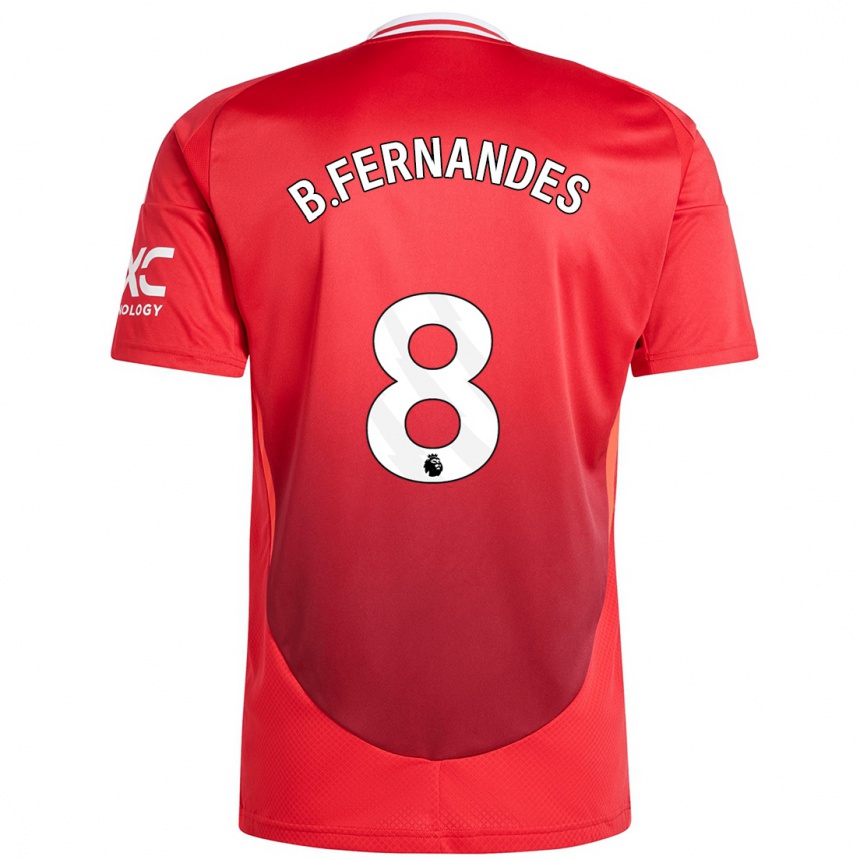 Gyermek Labdarúgás Bruno Fernandes #8 Élénkpiros Hazai Jersey 2024/25 Mez Póló Ing