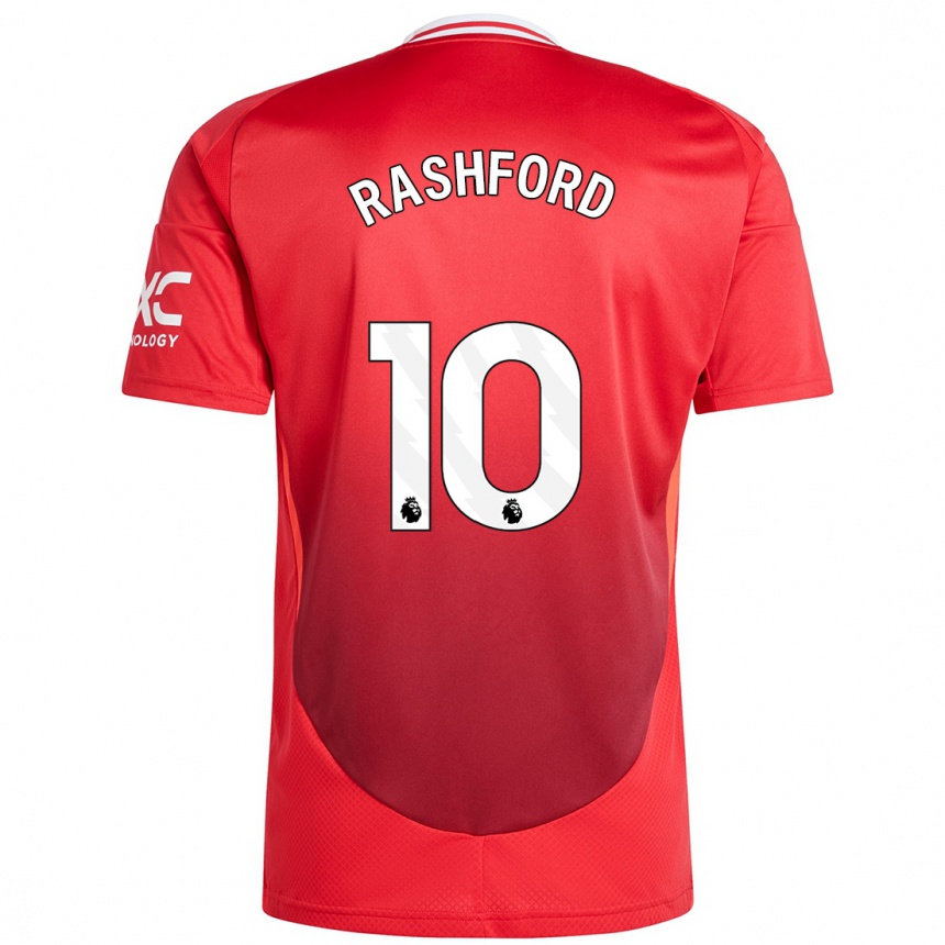 Gyermek Labdarúgás Marcus Rashford #10 Élénkpiros Hazai Jersey 2024/25 Mez Póló Ing