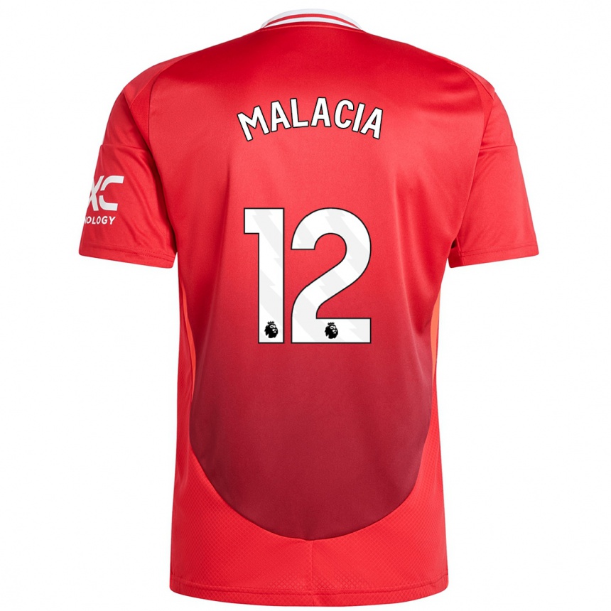 Gyermek Labdarúgás Tyrell Malacia #12 Élénkpiros Hazai Jersey 2024/25 Mez Póló Ing