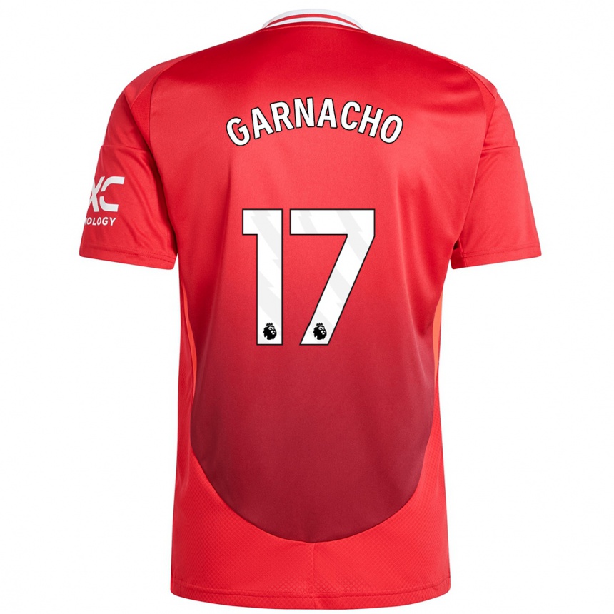 Gyermek Labdarúgás Alejandro Garnacho #17 Élénkpiros Hazai Jersey 2024/25 Mez Póló Ing