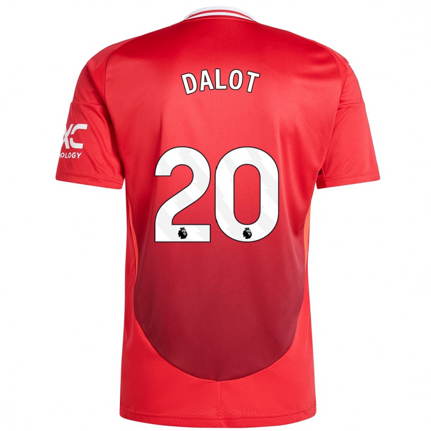 Gyermek Labdarúgás Diogo Dalot #20 Élénkpiros Hazai Jersey 2024/25 Mez Póló Ing