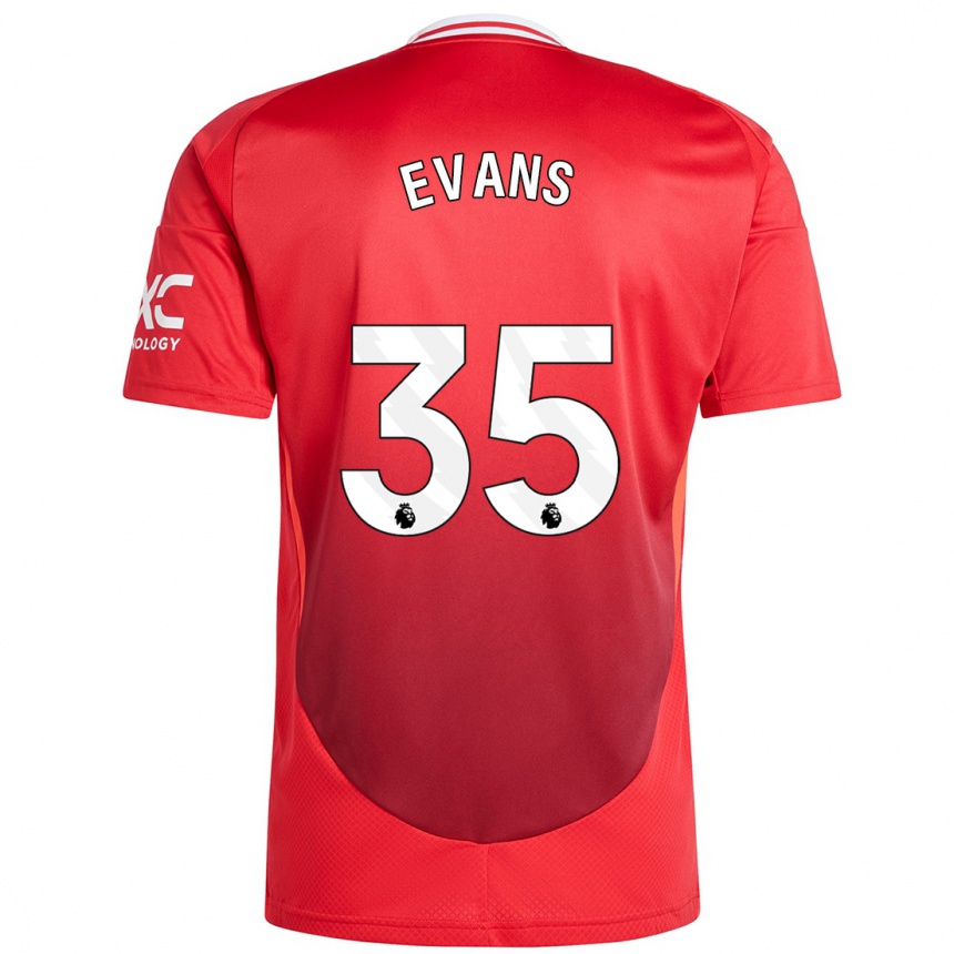 Gyermek Labdarúgás Jonny Evans #35 Élénkpiros Hazai Jersey 2024/25 Mez Póló Ing