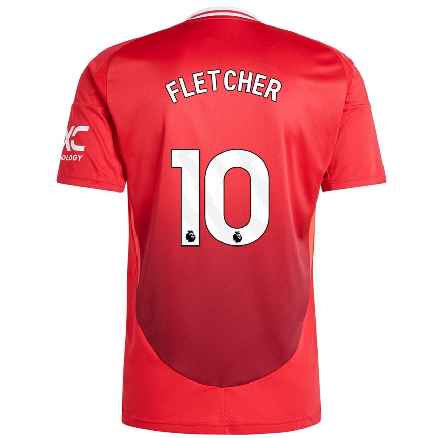 Gyermek Labdarúgás Jack Fletcher #10 Élénkpiros Hazai Jersey 2024/25 Mez Póló Ing